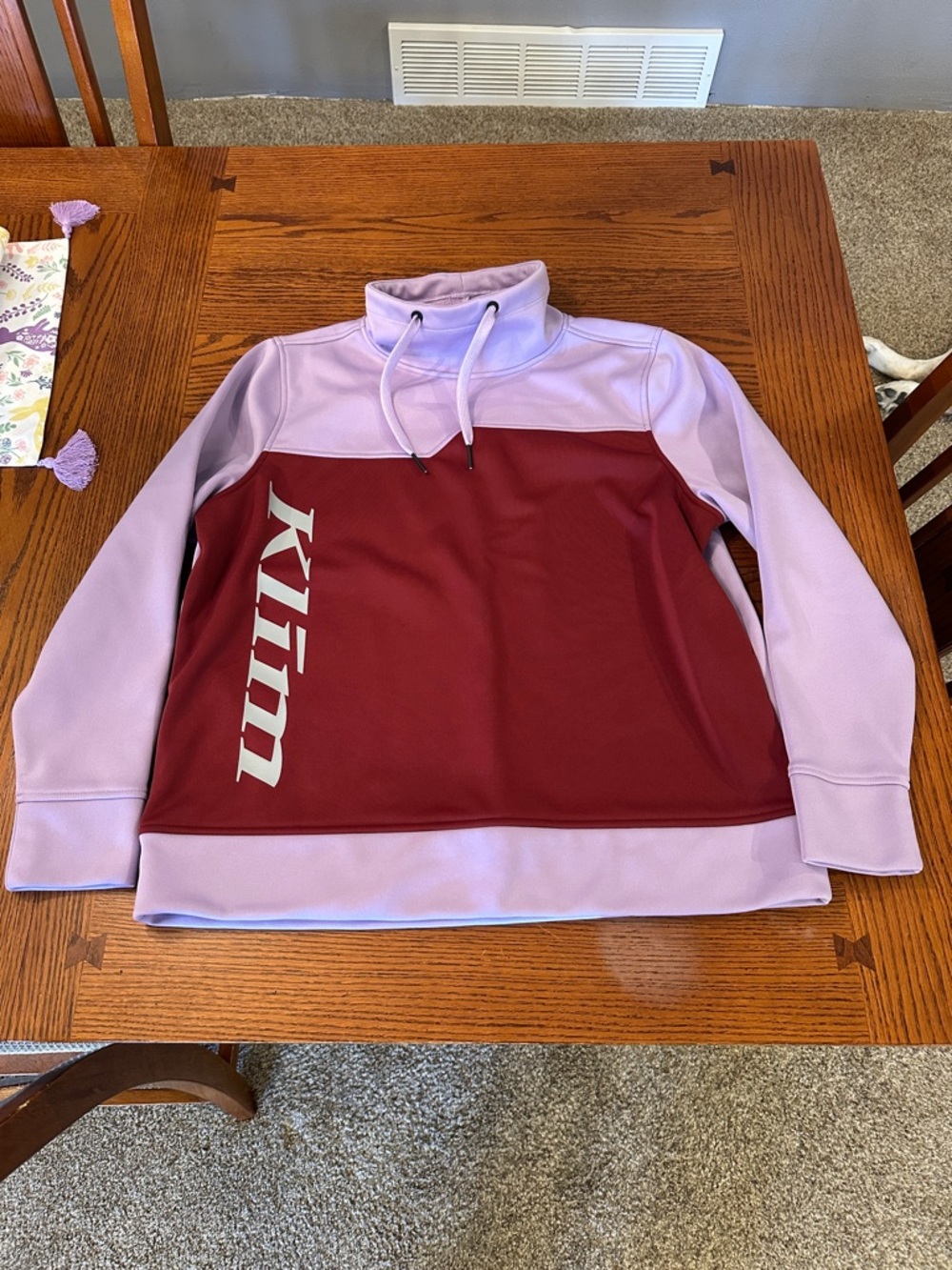 Women’s Klim Colorblock Pullover - Lavender & Burgundy size XL